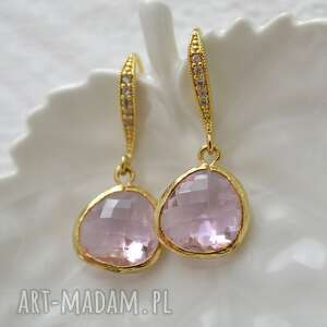 pink glass in gold