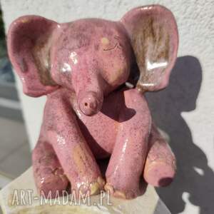 Słoń ceramiczny - ręcznie wykonana biżuteria i dekoracja (szkliwiony)