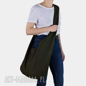 zielona torba hobo w stylu boho / long boogi bag noszenia przez ramię, duża