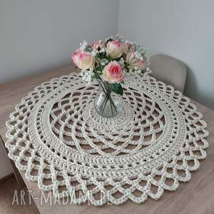 Serweta ze sznurka bawełnianego szydełkowa 80cm