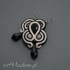 kolczyki sutasz pudrowy róż, soutache sznurek, eleganckie, wieczorowe, kolorowe