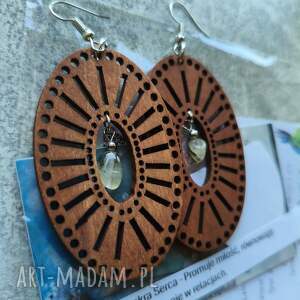 biżuteria energetyczna kolczyki prehnit czakra serca harmonia miłość, kamień