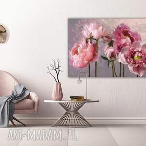 obraz drukowany na płótnie kwiaty różowe piwonie 120x80cm 03169, obrazy