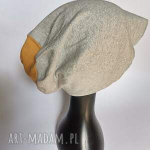 hand-made czapki czapka unisex dzianina bez podszewki, brzegi surowe, dobra na codzienne