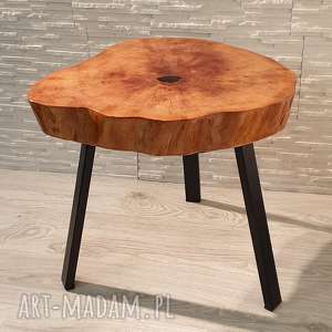 stolik drewniany z żywicy epoksydowej - plaster olchy
