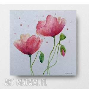 Maki - oryginalna akwarela 20 x 20 cm