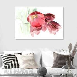 obraz na płótnie tulipany romantyczne 120x80, nowoczesny z kwiatami