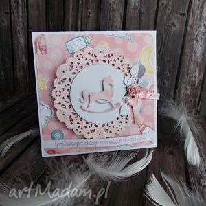 ręczne wykonanie scrapbooking kartki gratulacje z okazji narodzin