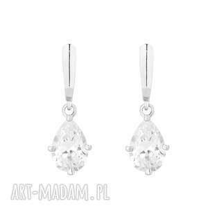 srebrne kolczyki z cyrkoniami srebto, kryształ, eleganckie
