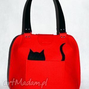 handmade na ramię red & cat