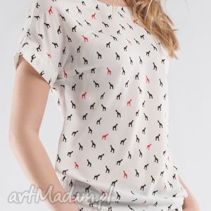 ręcznie zrobione bluzki bluzka z nadrukiem w żyrafy