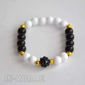 handmade bracelet by sis: biało-czarne korale