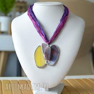 handmade naszyjniki naszyjnik z witrażowym wisiorem lavender sun