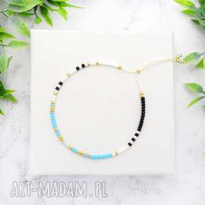ilovehandmade bransoletka minimal dots - light blue, koralikowe, minimalistyczne