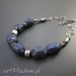 handmade naszyjniki masywny naszyjnik z lapis lazuli