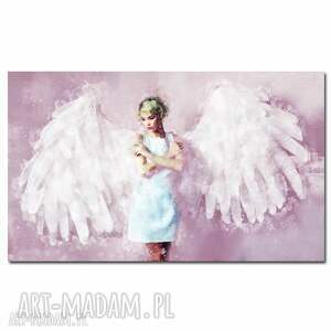 obraz xxl anioł 1 róż - 180x100cm design na płótnie