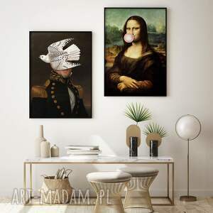 zestaw plakatów mona lisa commander 50x70 cm, sztuka, obraz, da vinci