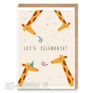 cardie kartka urodzinowa ślubna koniec roku lets celebrate żyrafy a6