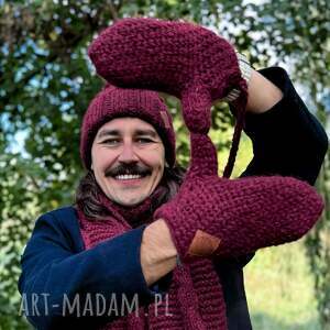 Męskie “Bordo”, rękawiczki merino