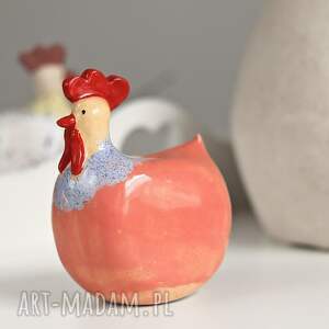 różowa kurka ceramiczna na wielkanoc, kura, dekoracje wielkanocne, kura