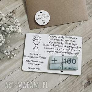 dla dziecka kartka komunijna 3, pieniądze na komunie, prezent komunia