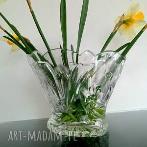 Prezent Wazon z misy kryształowej, nieregularna forma, upcykling