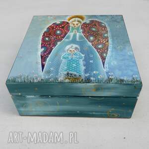 handmade pudełka szkatułka " bóg swoim aniołom dał rozkaz
