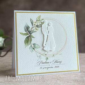 kartka na ślub w ozdobnej kopercie, wzór wa 23c, elegancka