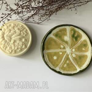 handmade ceramika talerzyk / mydelniczka "limonka"