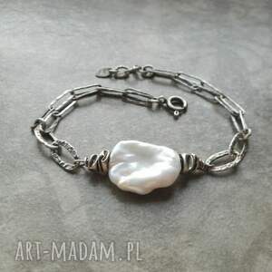 Prezent łańcuch z perłą, jedyny egzemplarz, srebro