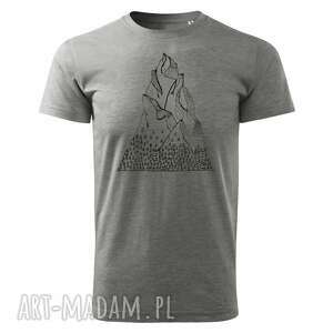 handmade koszulki tatra art by oliwia wysocka - na szczycie koszulka tatromaniacy szara