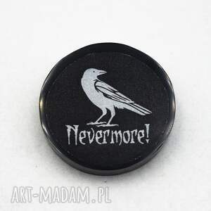 gotycka z żywicy z krukiem pin print Goth 001, przypinka