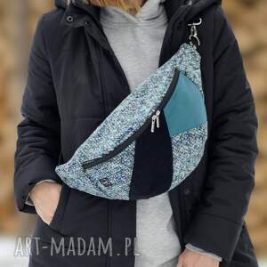 Prezent welurowa damska nerka XXL, mini plecak, nerkoplecak