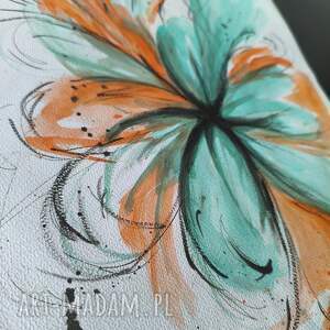 Prezent PROMOCJA! Dyptyk KOMPLET abstrakcja kwiaty Obraz akwarela