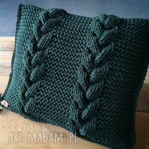 poduszka ze sznurka bawełnianego, sznurekbawełniany, ręcznarobota zielonapoducha