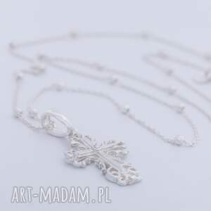 wisiorki zawieszka krzyżyk, komunia święta, srebro, pod choinkę