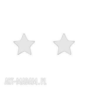 srebrne kolczyki gwiazdki, sztyfty, pozałacane