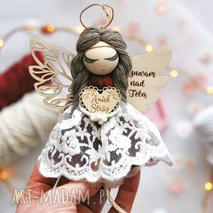 Prezent Anioł na zawieszka | Stróż bordowy