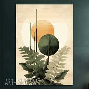 tropikalne liście - obraz na płótnie 60x90cm druk, rama loft, minimalizm #20