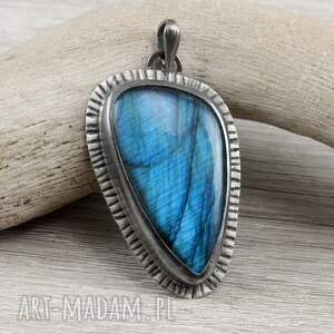labradoryt niebieski i srebro - wisior 1956a z labradorytem