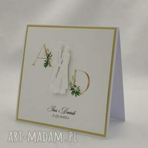 kartka na ślub z inicjałami młodej pary 44, personalizowana
