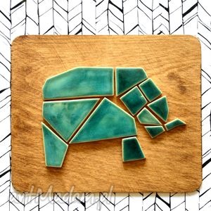 ceramika - geometryczny słoń mozaika - Wooden Love