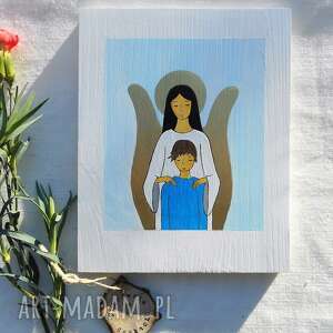 anioł stróż dla chłopca komunia święta 1, pamiątka komunijna malowane