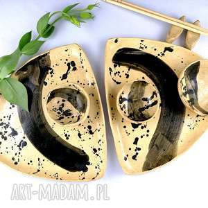 handmade ceramika zestaw talerzy ceramicznych do sushi