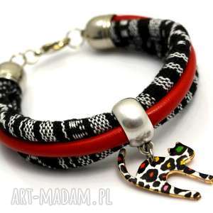 handmade bransoletka boho cat masayal red