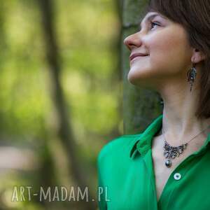 Naszyjnik owoc czarnego bzu, natura, liście, boho, las, tajemniczy