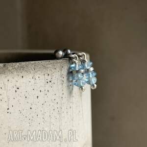 kolczyki srebrne blue topaz topazem biżuteria na co dzień