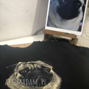 hand made koszulki koszulka ręcznie malowana - portret psa ze zdjęcia