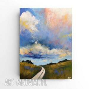 pejzaż - praca formatu 24/18 cm rysunek, pastele suche, kredki