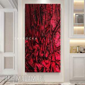 nowoczesny obraz fuksja metaliczny na płótnie płaskorzeźba 80x160cm, duże obrazy